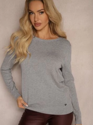 Szary Sweter o Klasycznym Kroju Irilians