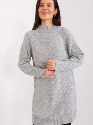 Szary sweter oversize ze ściągaczami BADU