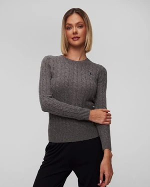 Szary sweter wełniany damski Polo Ralph Lauren