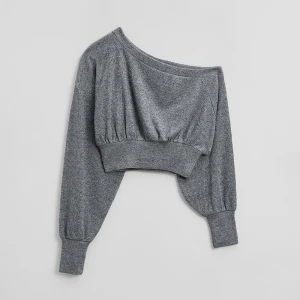 Szary sweter z asymetrycznym dekoltem one shoulder House