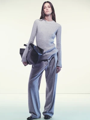 SZARY SWETER Z KASZMIREM I WEŁNĄ LIVIANA CONTI