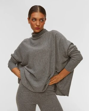 Szary Sweter Z Wełną Deha