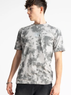 Szary t-shirt REGULAR z nadrukiem tie dye na całości Reporter