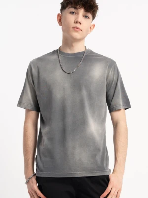 Szary t-shirt z efektem sprania Reporter