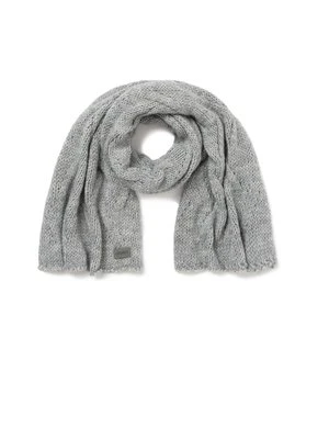 Szary zimowy szalik damski z wełną merino Olsen