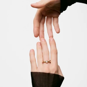 Szeroki Pierścionek Line Lgd Ze Srebra Powlekanego 18-Karatowym Złotem Z Diamentem Hodowanym Laboratoryjnie - Tous Rozmiar