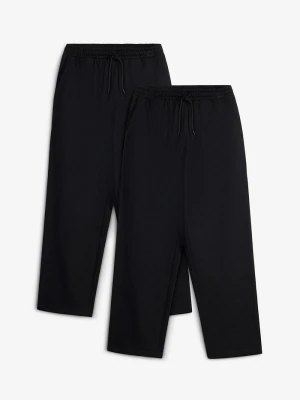 Spodnie joggingowe, z modnej bawełny organicznej, o luźnym kroju (2 szt.) BonPrix czarny