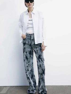 Szerokie jeansy z nadrukiem flock PATRIZIA PEPE