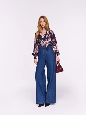 Szerokie jeansy z wysokim stanem TARANKO