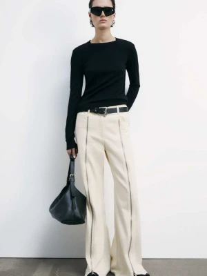 Szerokie jeansy z zamkami błyskawicznymi PATRIZIA PEPE