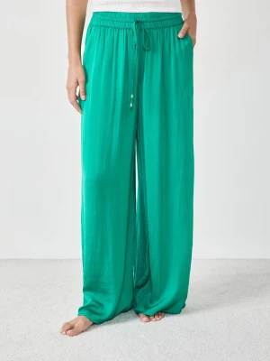 Szerokie satynowe spodnie Etam