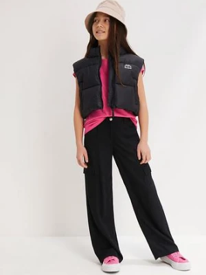 Szerokie spodnie bojówki z lejącej wiskozy bonprix