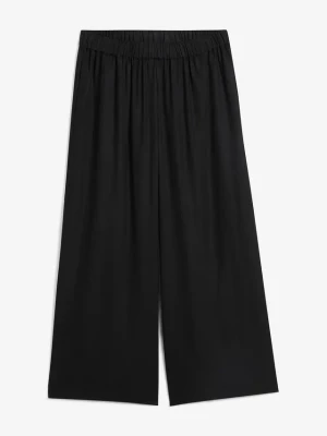 Szerokie spodnie culotte z lejącej wiskozy BonPrix czarny