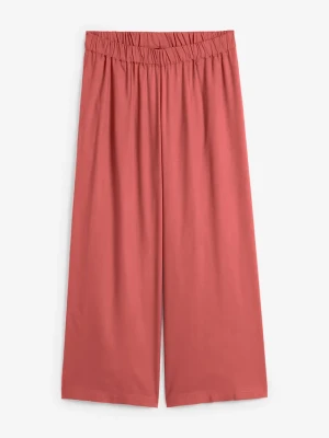 Szerokie spodnie culotte z lejącej wiskozy BonPrix czerwony