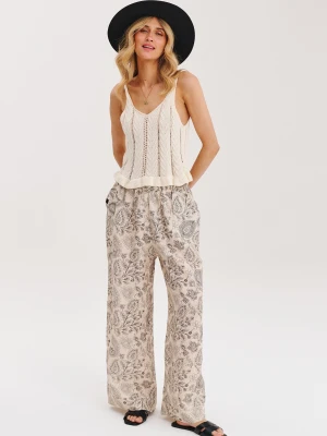 Szerokie spodnie lniane Boho Muse XS/S