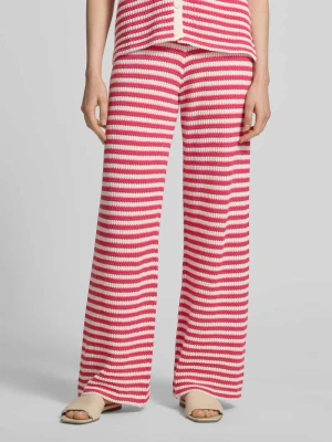 Szerokie spodnie materiałowe w dzianinowym wyglądzie model 'Lorianna' Ichi