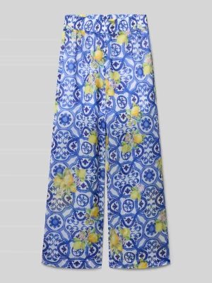 Szerokie spodnie materiałowe z elastycznym pasem Guess