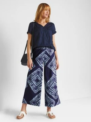 Szerokie spodnie shirtowe z wygodnym paskiem przeszytym cienkimi gumkami bonprix