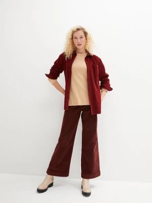 Szerokie spodnie sztruksowe ze stretchem, high-waist bonprix