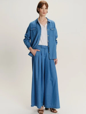 Szerokie spodnie z błękitnego jeansu Greenpoint