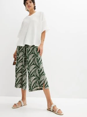 Szerokie spodnie z dżerseju z mieszanki bawełny i wiskozy bonprix