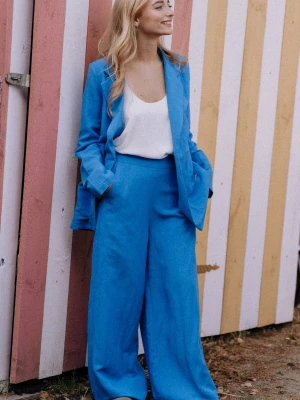 Szerokie spodnie z lnem Blue Margarita XS