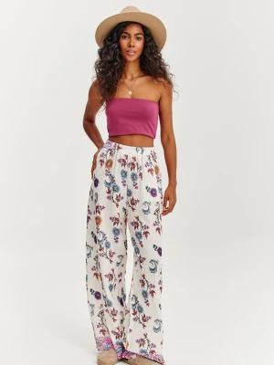 Szerokie spodnie z lnem Desert Blossom XS/S