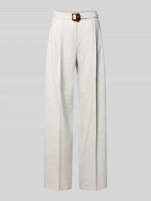Szerokie spodnie z mieszanka lnu ze sprzączka paska HUGO