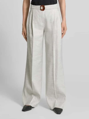 Szerokie spodnie z mieszanka lnu ze sprzączka paska HUGO