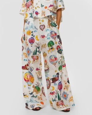 Szerokie Spodnie Z Printem Damskie Camilla