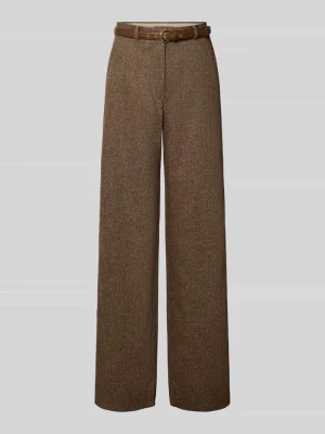 Szerokie spodnie z wąskim paskiem w zestawie model 'GIOIA' Max Mara Koniakowy
