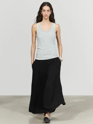 Szerokie Spodnie Z Zakładkami - Czarny - Massimo Dutti - Female