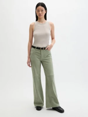 Szerokie spodnie z zamszowej skóry Marc O'Polo