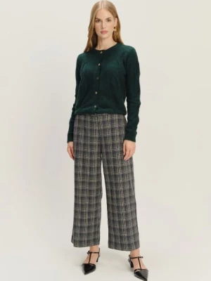 Szerokie wiskozowe spodnie w kratę Greenpoint