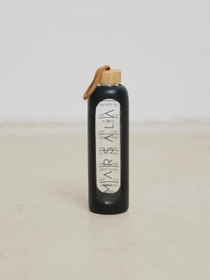 Szklana butelka na wodę w kolorze BLACK - DROP Marsala