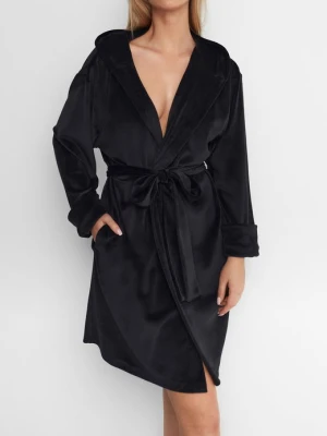 Szlafrok damski welurowy z kapturem i kryształkami Funny 01 Poupee Marilyn