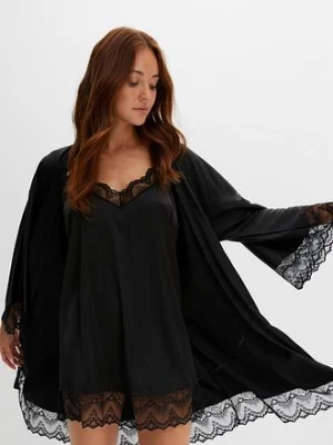 Szlafrok kimono + koszulka nocna (kompl. 2-częściowy) bonprix