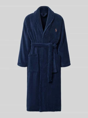 szlafrok o kroju regular fit z czystej bawełny Polo Ralph Lauren Granatowy