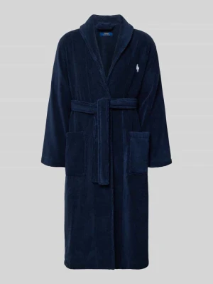 Szlafrok o kroju regular fit z wyhaftowanym logo Polo Ralph Lauren Granatowy