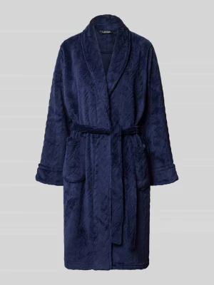 szlafrok o kroju relaxed fit z naszywanymi kieszeniami Lauren Ralph Lauren Ciemnoniebieski