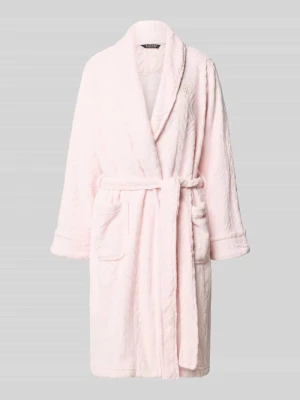 szlafrok o kroju relaxed fit z naszywanymi kieszeniami Lauren Ralph Lauren Różowy