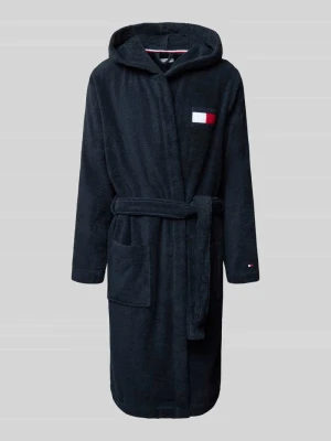 Szlafrok z czystej bawełny Tommy Hilfiger Ciemnoniebieski