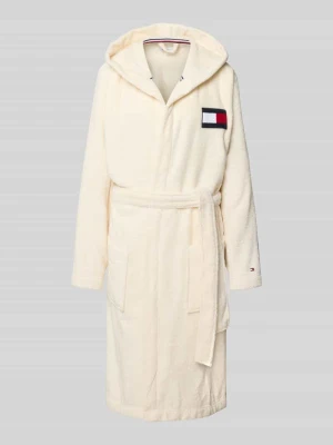 Szlafrok z czystej bawełny Tommy Hilfiger Złamany biały