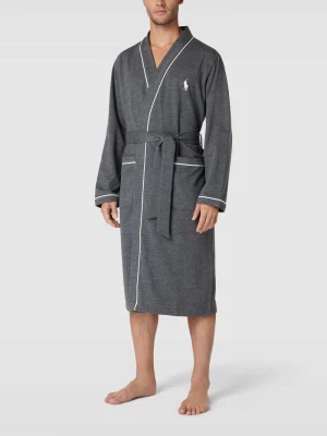 Szlafrok z wypustkami w kontrastowym kolorze model ‘LOOPBACK’ Polo Ralph Lauren Underwear