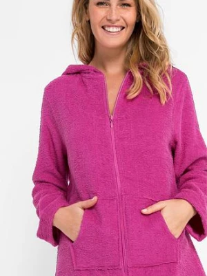 Szlafrok z zamkiem z bawełny organicznej frotte bonprix