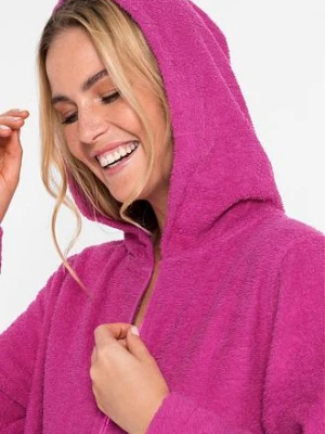 Szlafrok z zamkiem z bawełny organicznej frotte bonprix
