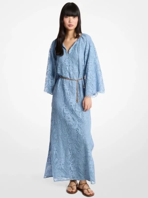 Sznurkowy kaftan z kwiecistej koronki Michael Kors CHAMBRAY (Niebieski)