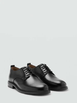 Sznurowane buty skórzane czarny - Mężczyzna - - MANGO MAN