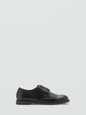 Sznurowane buty skórzane czarny - Teen - MANGO TEEN