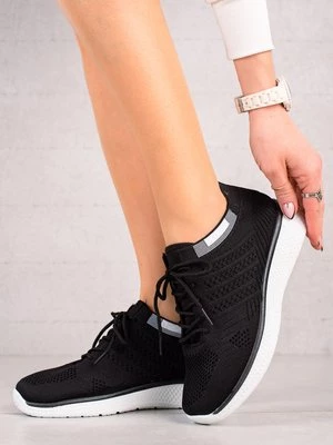 Sznurowane buty sportowe damskie czarne Shelvt